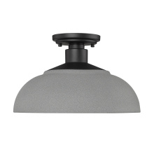 Golden 2866-OSF NB-NG - Yep by Golden Lighting Levitt 1-light Outdoor Ceiling in Natural Black and Natural Gray shade